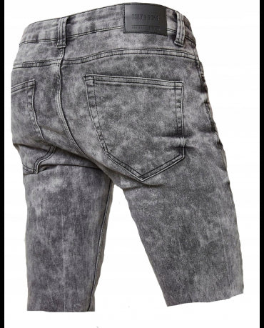 ONLY SONS Spodenki Jeansowe Męskie Szare Barwione Mini Dziury