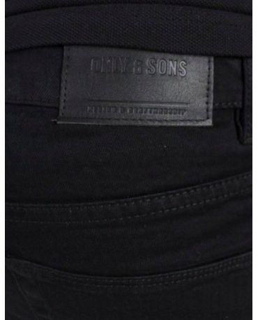 Only&Sons Czarne Jeansy Męskie Przecięcia Slim Fit