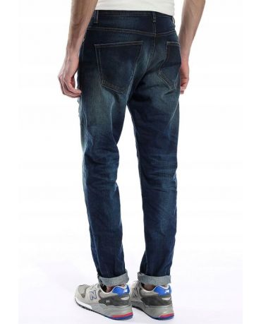 Only&Sons Klasyczne Granatowe Jeansy Męskie Przetarcia Regular