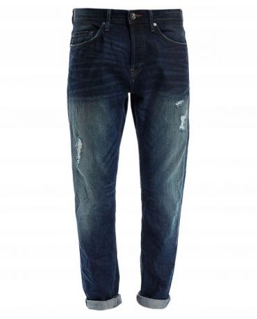 Only&Sons Klasyczne Granatowe Jeansy Męskie Przetarcia Regular