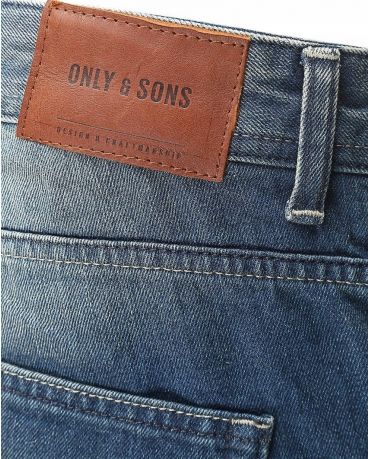 Only&Sons Niebieskie Jeansy Męskie Przejaśnienia Przetarcia Klasyczne