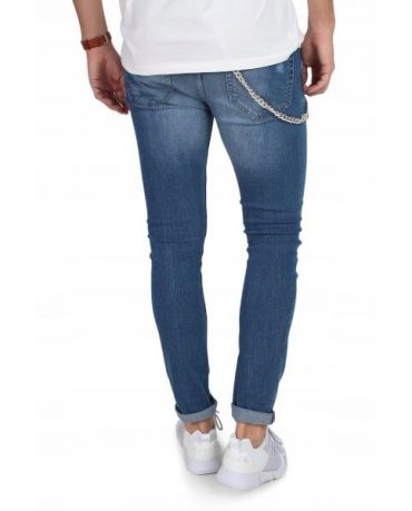 Only&Sons Niebieskie Jeansy Skinny Fit Męskie Rurki Przetarcia