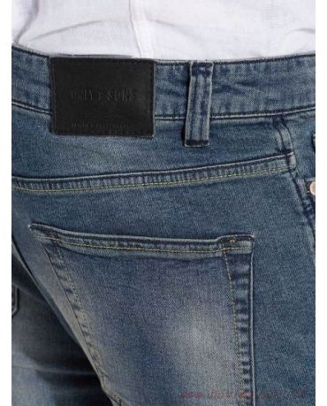 Only&Sons Niebieskie Jeansy Slim Fit Męskie Przejaśnienia