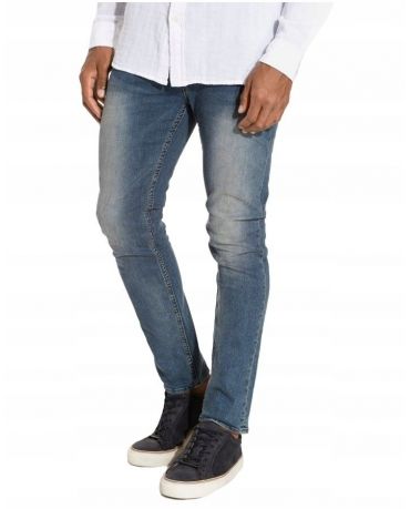 Only&Sons Niebieskie Jeansy Slim Fit Męskie Przejaśnienia