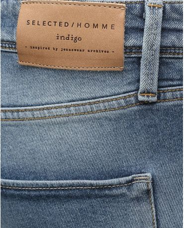 Selected Homme Błękitne Jeansy Rurki Skinny Fit