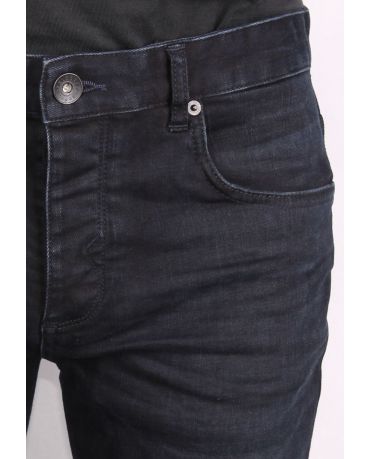 Selected Homme Czarne Jeansy Rurki Męskie Skinny Fit Przejaśnienia