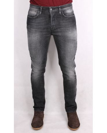 Selected Homme Szare Rurki Męskie Jeansy Skinny Fit