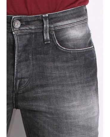 Selected Homme Szare Rurki Męskie Jeansy Skinny Fit