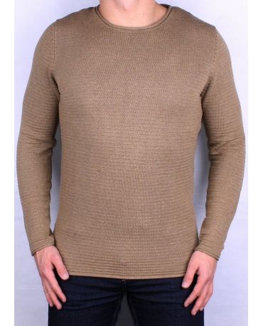 SELECTED HOMME BRĄZOWY SWETER MĘSKI M/L